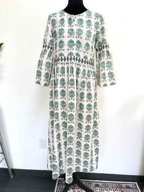 W for Women, boho woodblock midi dress. size 6